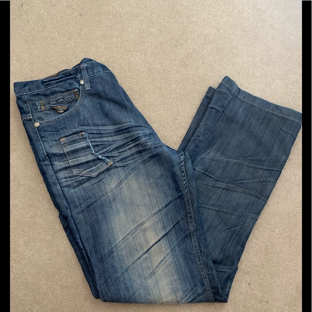 Indigo-30 distressed men’s jeans W34xL32